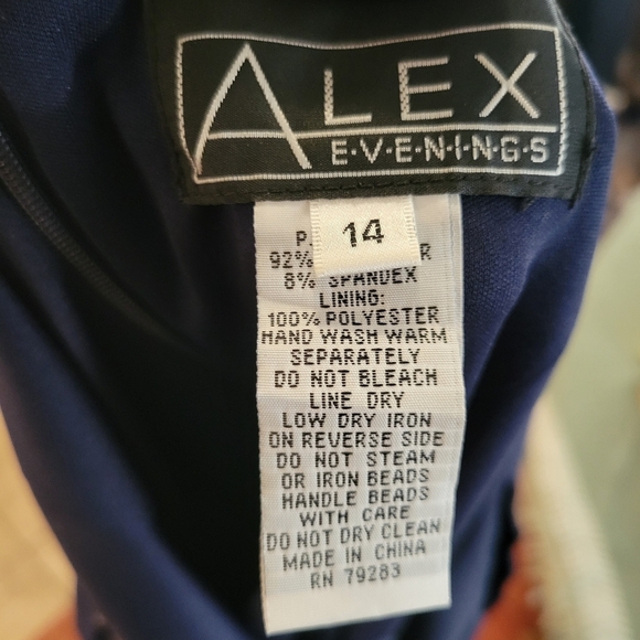 Alex Evenings Women's Royal Blue Embellished Beaded Formal Mini Dress. Size 14 - Picture 6 of 6